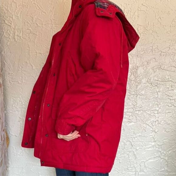Cabin Creek Red Plaid Coat Women's Medium Puffer Vintage 90s Camping Midwest - Picture 7 of 7